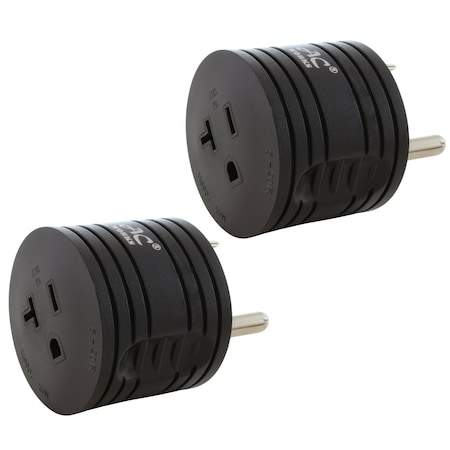 Ac Works 2 Pack RV 30A TT-30P Plug to 5-20R 15/ 20A Household Outlet RVTT520-BK-2PK